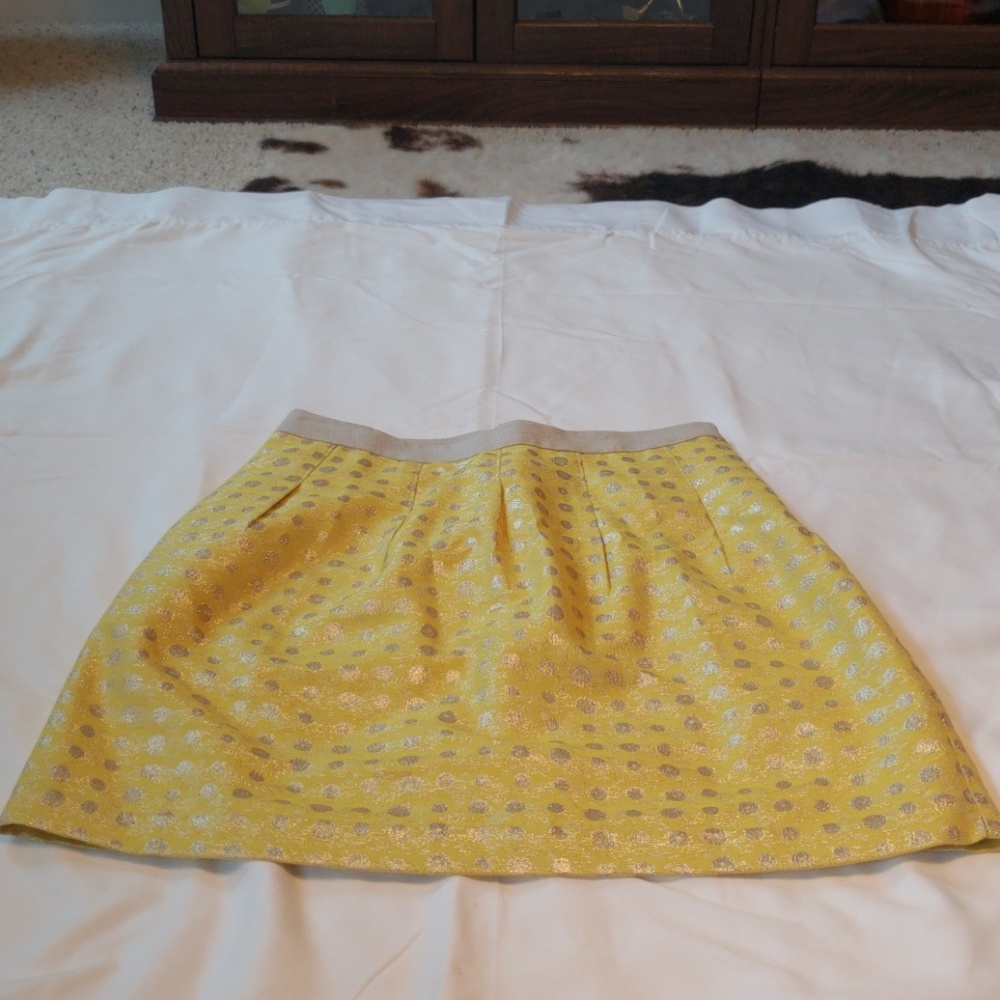 Loft, yellow and tan skirt